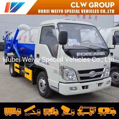 Foton 2000L/2m3/2cbm Mini Vacuum Sewage/Fecal Suction Truck Sewer Cleaning with Vacuum Pump