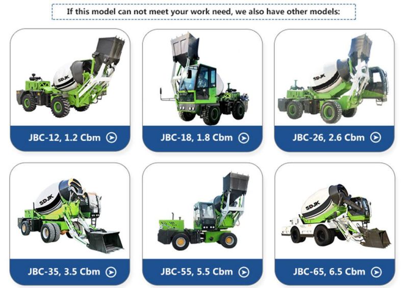 Jbc-65 6.5 Cubic Meters Rotary High-Capacity Concrete Mixer