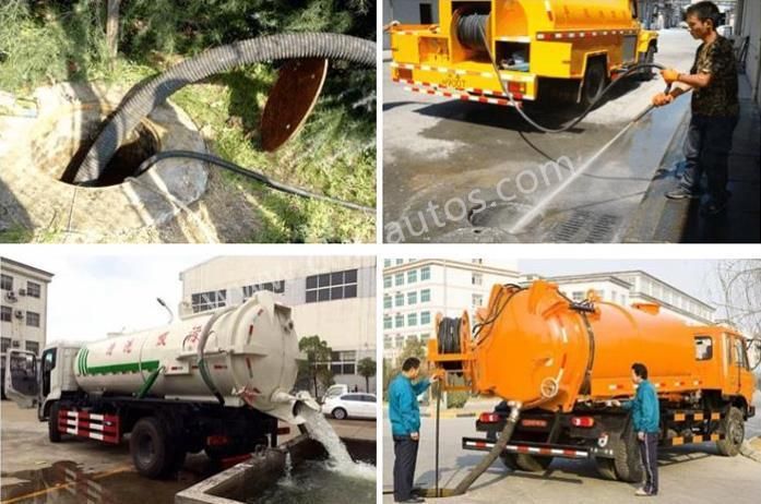 China Factory Price Dongfeng 4*2 8tons 8t City Wells Cleaning Sewage Fecal 8000liters 8cbm 8m3 Street Vacuum Suction Truck