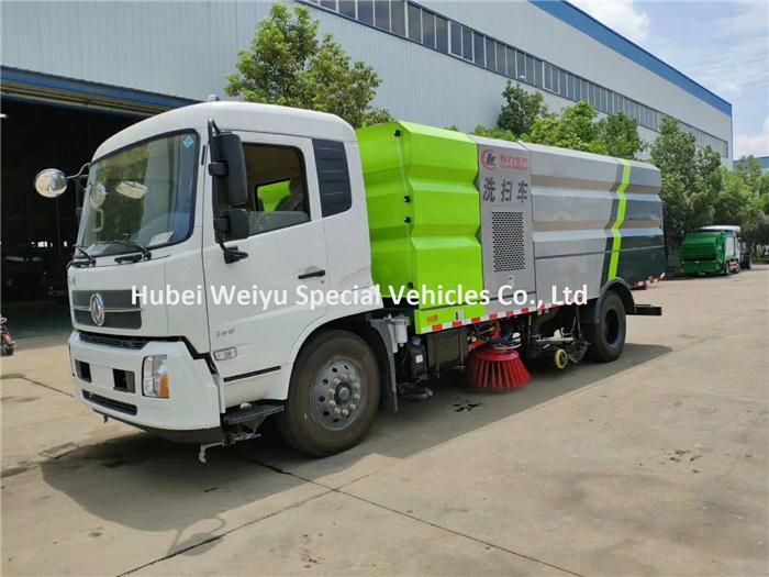 Dongfeng Two Brushes 16000liters/16L 8tons Road Washing and Sweeping Vehicle Vacuum Truck Mounted Road Sweeper