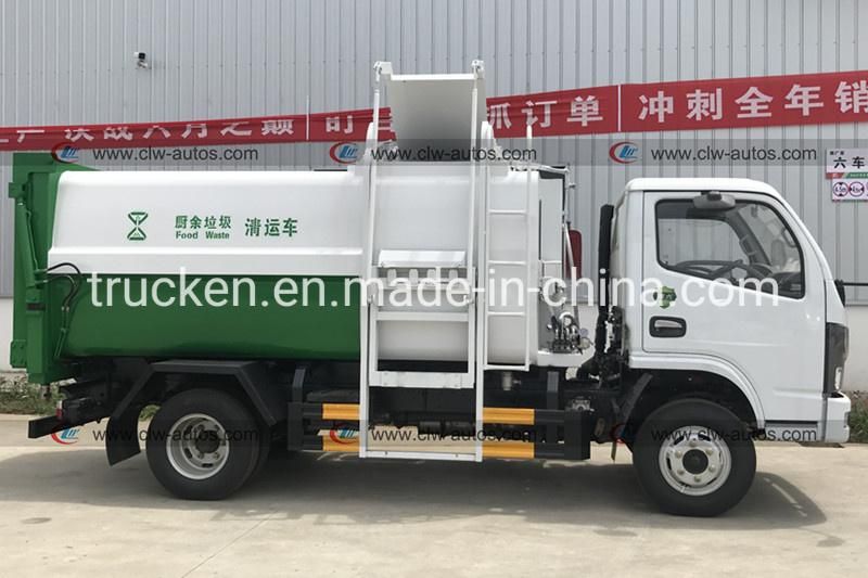 Dongfeng 4X2 Small Side Loader Bin Lifting Refuse Collection Food Waste Compactor Vehicle Garbage Truck with Hanging Bucket