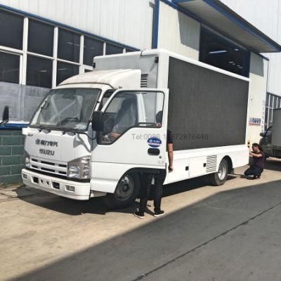 Japan Chassis P4 P5 P6 Full Color Isuzu Mobile Truck Advertising with Lifting Screen