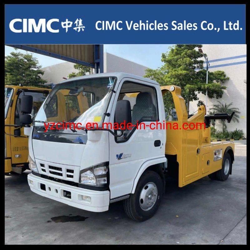 China Isuzu 600p Npr Wrecker Flatbed Tow Towing Truck 4kh1 Engine