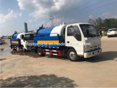 Japan Brand-Isuz 6200 Litres High Pressure Combined 5000 Litres 5ton Vacuum Sewage Suction Tanker Truck