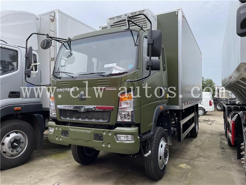 10tons 12tons Sinotruk HOWO 4X4 Refrigerated Van Truck with Carrier/ Thermo King Freezer Unit