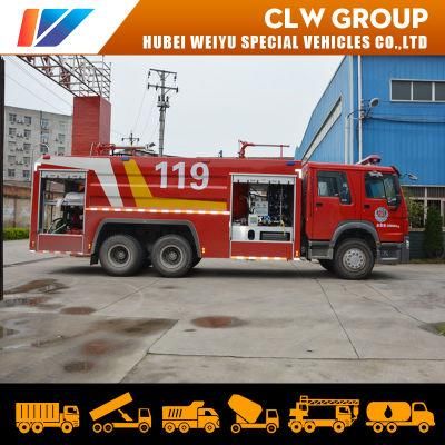 HOWO Emergency Rescue 10tons Water Dry Powder Foam Combination Fire Fighting Truck