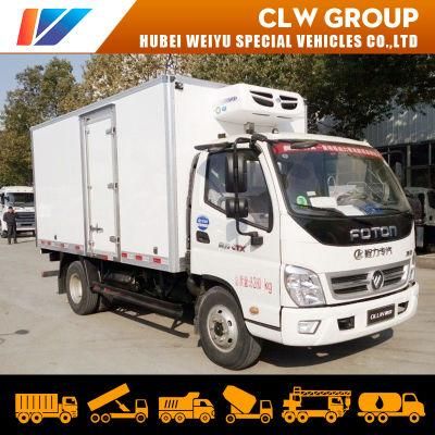 Foton 4tons Frozen Fresh Vegetable Meat Fish Delivery Refrigerator Cooling Van Truck for Sale