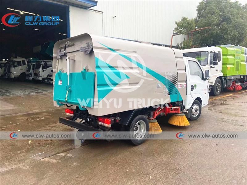 Dongfeng 2-3tons Mini Road Sweeper Truck 0.8cbm Water Tank 1.7cbm Dust Tank for City Cleaning