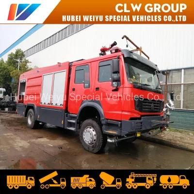 Sinotruk HOWO 4X4 Offroad Water Foam Dry Powder Tank Fire Rescue Truck with 6500 - 8000L Water Foam Tank Fighting Emergency Firefighter