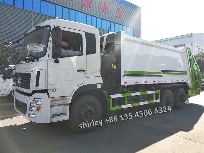 Diesel Engine12tons 14tons Rear Loader Garbage Waste Refuse Rubbish Trash Compactor Vehicle 18m3 Rear Loading Garbage Truck for Kyrghyzstan