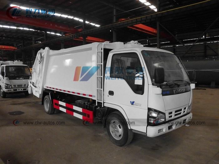Japanese Isuzu 5cbm 5m3 Compactor Garbage Vehicles 3tons Self Compressed Waste Collection Truck to South America Countries