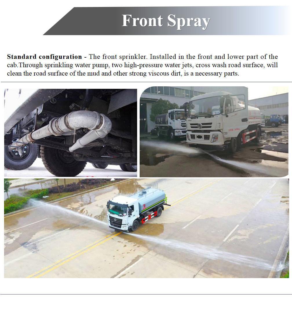 190HP 10000 Litter Water Tanker Truck with The Street Washing Function