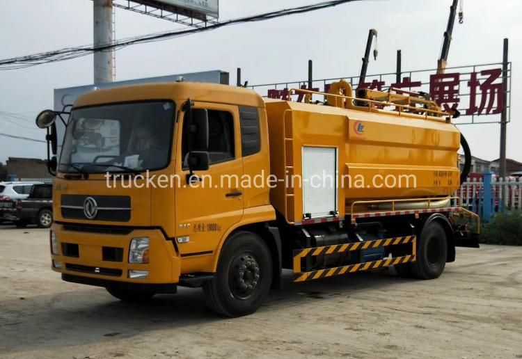 Dongfeng 10000litres 12000L Diesel Engine Drain Jetter Sewer Cleaning Sucking Combined Sewage Jetting Truck
