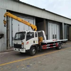 HOWO Wrecker Lifting Truck/ 4X2 Recovery Truck Mounted Crane Loading 3-4 Tons