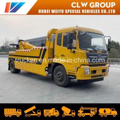 Vans SUV Cars Truck Towing Service with 16ton Crane 10ton Under Lift Intergrated Dongfeng Wrecker Tow Truck