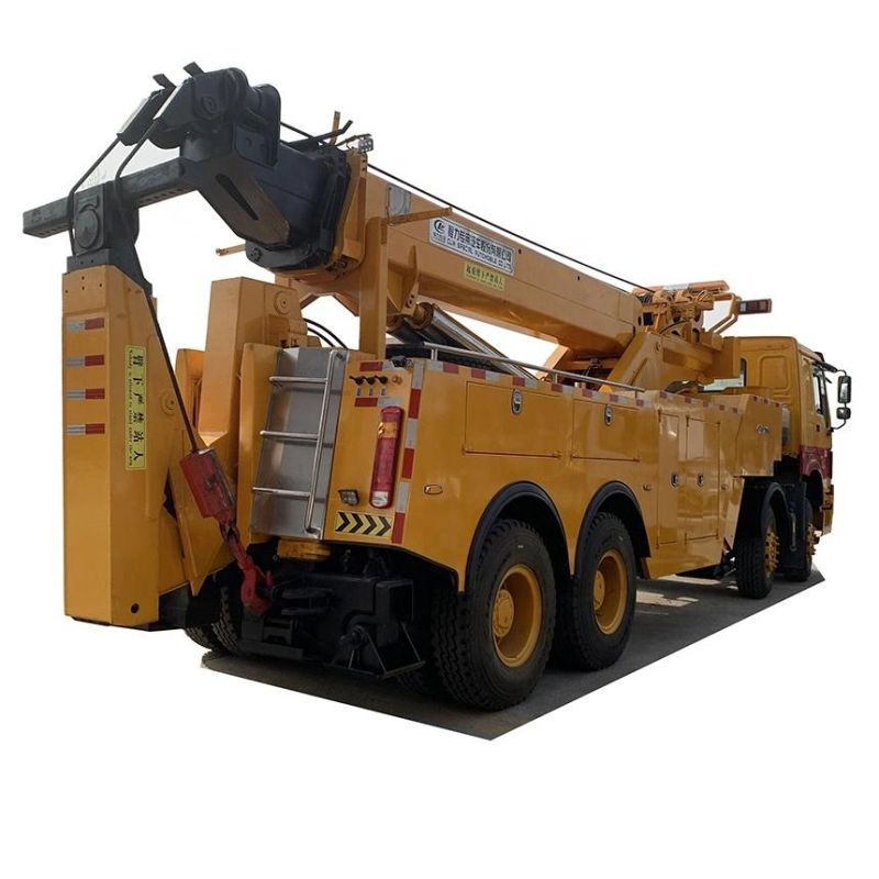 Heavy Duty HOWO 12 Wheels 40 Tons Towing Wrecker Truck with 3-Section 360 Degree Rotating Boom for Sales