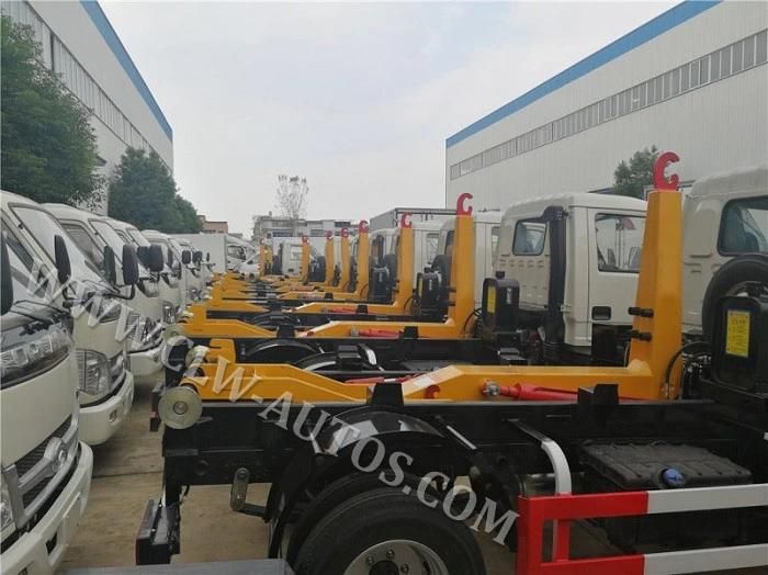 4X2 Dongfeng 3cbm 4cbm Mini Hook Lift Garbage Truck