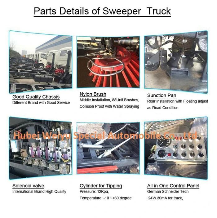 Road Sweeper 4X2 Dongfeng 120HP 4000liters Water 5cbm Dustbin Road Cleaning Truck