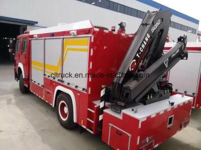 5 Tons of Rear Vehicle-Mounted Arm Folding Crane System Emergency Lighting Tower Fire Truck