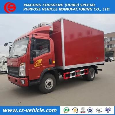 Sinotruk 4X2 5tons Carrier Refrigeration Unit Food Beverage Freezer Van Refrigerator Truck