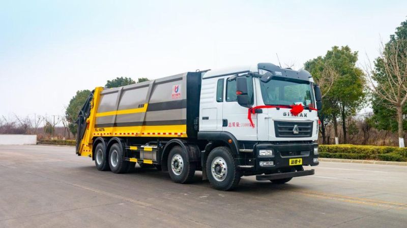 8*4 Compressing Garbage Truck with HOWO 8X4 Chassis 350 HP Diesel Engine Power
