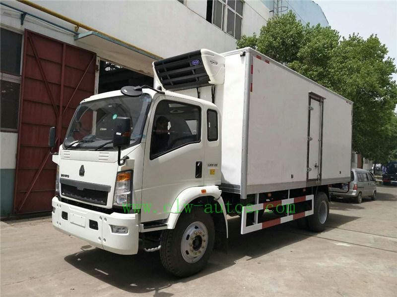 10 Tons Sinotruk HOWO 4X2 Refrigerated Van Truck with Carrier Freezer Unit