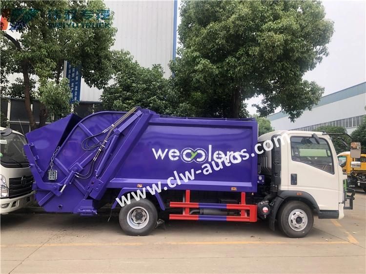 Rear Loader Garbage Compactor HOWO 6-Wheel 4tons 5 Cubic Meters 6cbm Compressed Refuse Truck for Nigeria