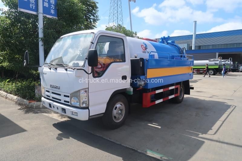 Japan I Suzu Small 3m3 4m3 5m3 Cleaning Sewage Suction Tank Truck for Sale