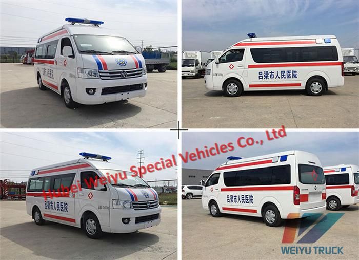 China Ambulance Supplier Gasoline Engine Foton G9 Hospital Medical Ambulance Patient Transfer Ambulance