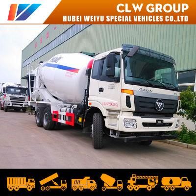 Foton Auman Etx 10-Wheeler Concrete Mixer Tank Truck 8~10 Cubic Meters Cement Mixing Trucks