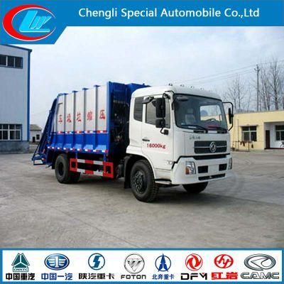 12cbm Dongfeng Tianjingcompressed Garbae Truck/ Rear Loading Garbage Truck