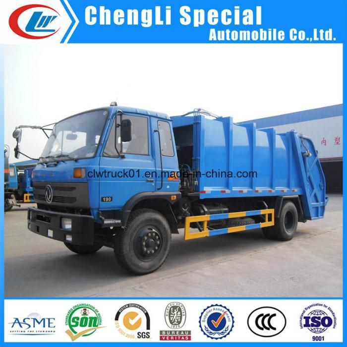 12cbm Dongfeng 10tons Hydraulic Lifting Garbage Truck