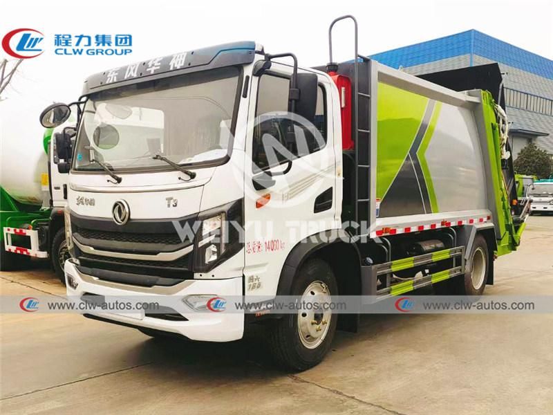 Dongfeng Huashen 4X2 9cbm 9000liters Garbage Compactor Truck Waste Removal Truck for Sanitation Services