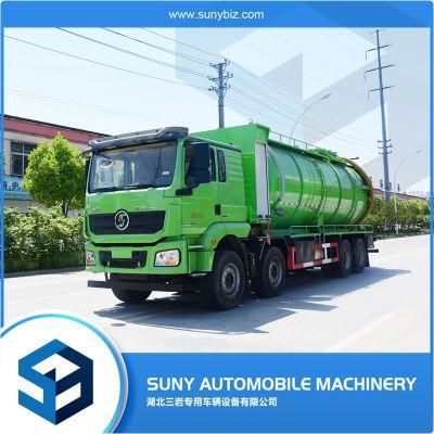 Green Shacman Vacuum Sewage Suction Tanker Truck Suction Sewage Truck Waste Water Transport