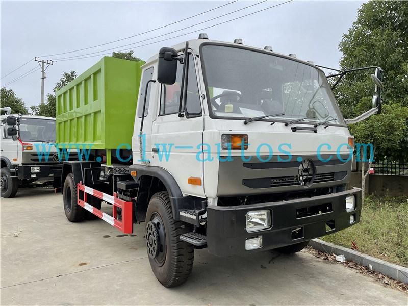10000liters 10m3 8tons Dongfeng 4X2 Detachable Container Type Hook Lift Arm Garbage Truck