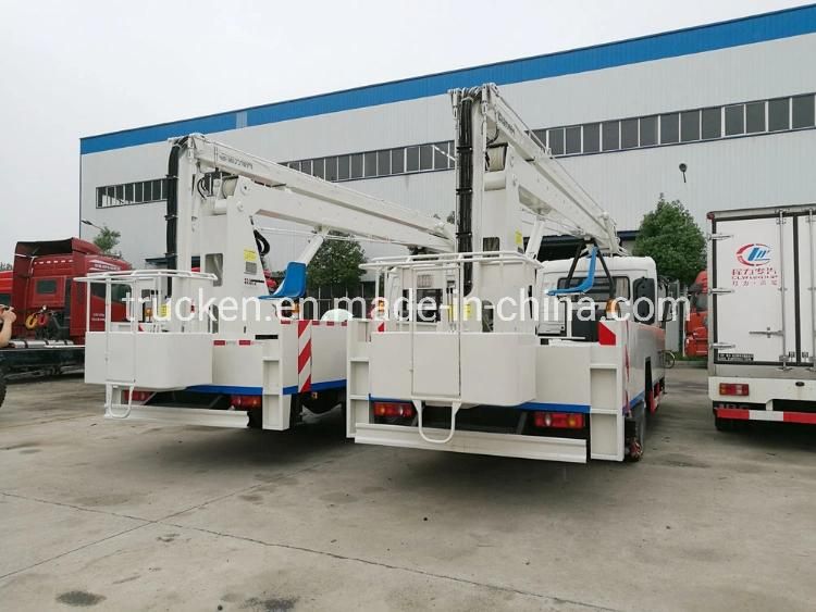 20meter 22meters 65feet 72 Feet Dongfeng Kingruntelescopic Bucket Boom Truck with 200kg Equipment Hoisting Crane