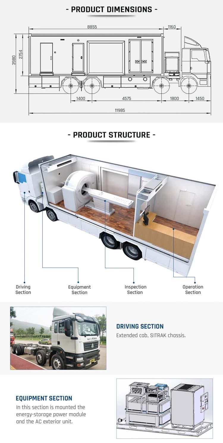 Guangtai Professional Manufacturer Mobile Medical Treatment CT Vehicle