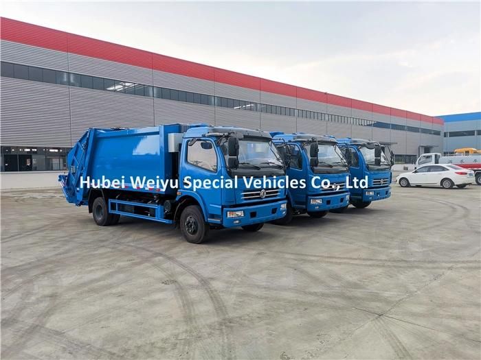 Compressed Garbage Vehicle Dongfeng 5tons 7cbm Rear Loading Garbage Compactor Truck