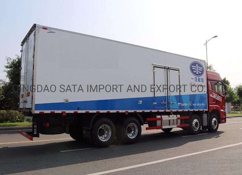 China FAW Chassis 8X4 Thermo King Freezer Cooling Refrigerator Truck