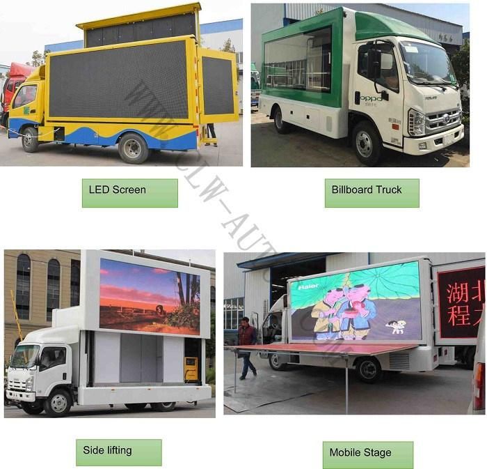 P4 P5 P6 Outdoor Mobile Full Color Display Screen LED Advertising Truck with Stage