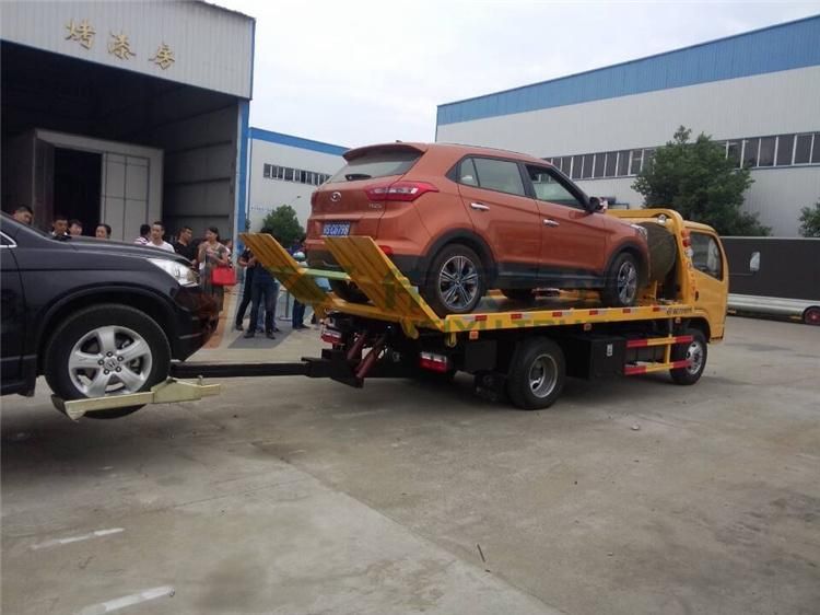 Dongfeng 4tons Road Rescue Towing Flatbed Road Wrecker for Fiji