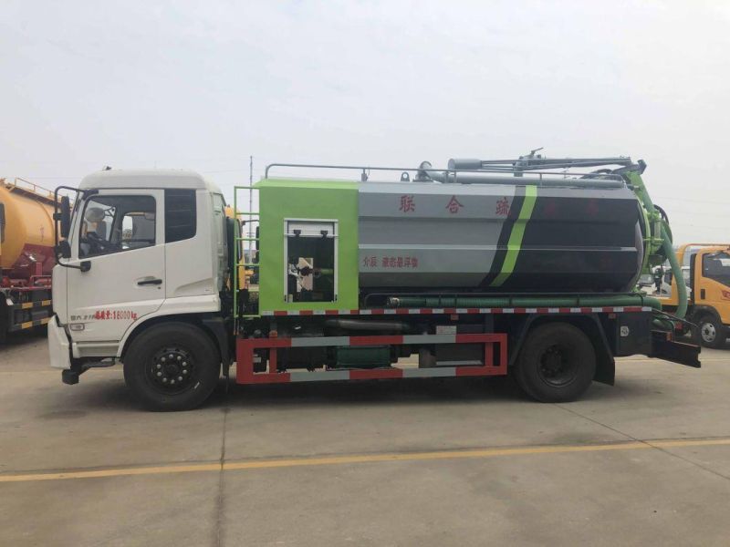 9000 Liters City Sanitation Sewage Vacuum Suction High Pressure Jetting Truck