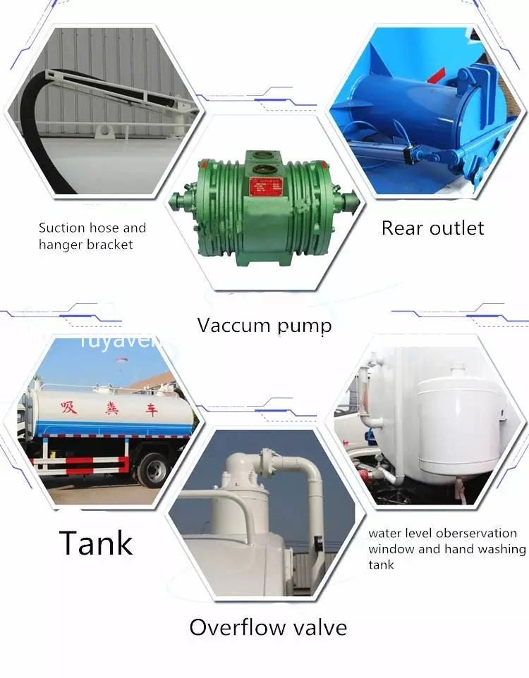 Small Green Color 4000liters Septic Tank Truck 5000 Liters Liquid Suction Truck with Jurop Pump