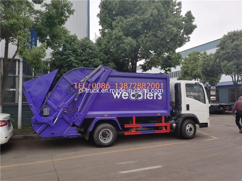 Good Quality HOWO Light 4X2 Rhd LHD 4m3 5m3 6m3 7m3 China Mini Compactor Garbage Truck