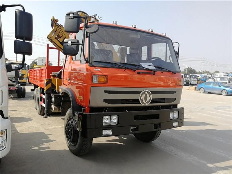 Dongfeng 6X6 Used Truck Mounted 10 Ton Crane for Sale with Container Lock