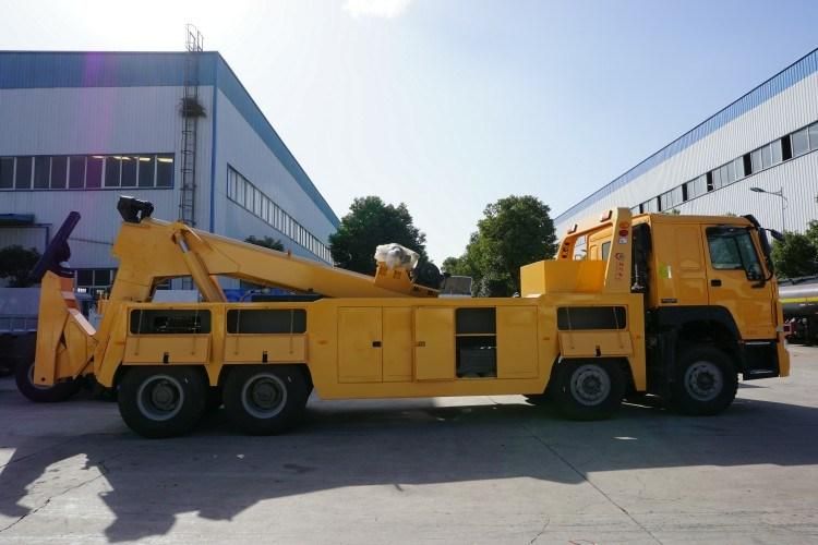 Sinotruk HOWO 8X4 40tons 360 Degree Rotation Boom Crane Recovery Road Wrecker Tow Truck