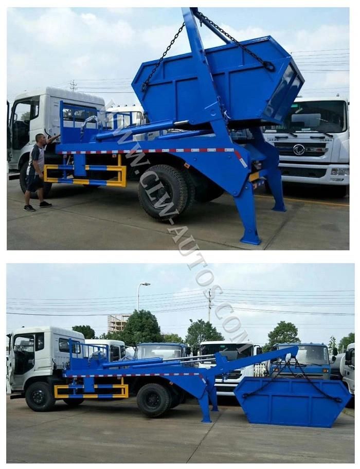 4cbm-6cbm Skip Loader Garbage Box Truck Hinged Lift Refuse Garbage Transport Truck