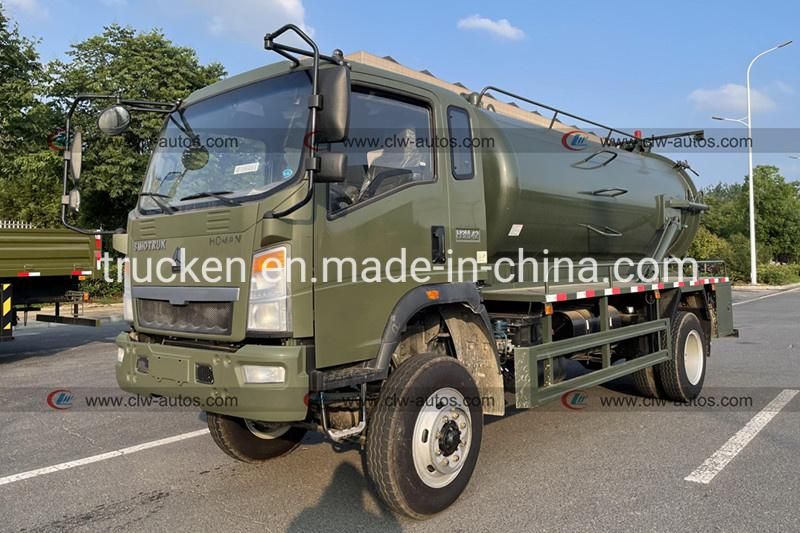 Sinotruk Homan 4X4 All Wheel Drive off Road 8000L Vacuum Sludge Sewage Suction Truck