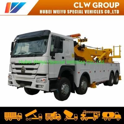 HOWO 8X4 50tons 50 Tons 50mt 360 Degree Rotation Rotatory Road Recovery Wrecker Tow Truck with Rotary Boom