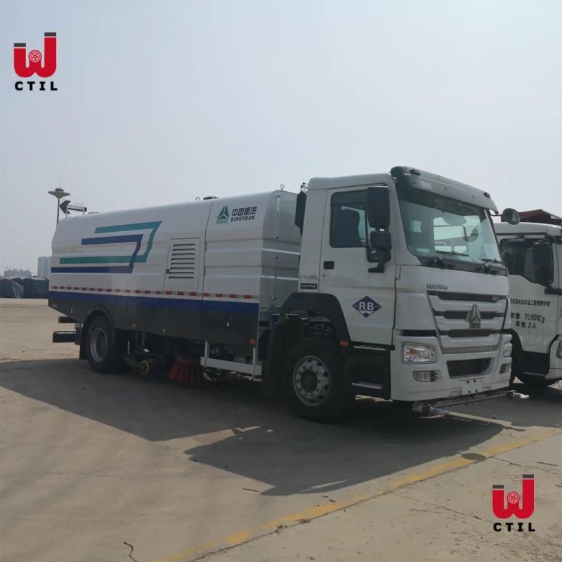 Road Sweeper Truck HOWO 12000L Tanker High Pressure Water Flushing Street Sweeping Truck